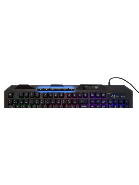TECLADO GAMER NGKHYDRA 114 TECLAS RETROILUMINADO LED MULTICOLOR DISENO ERGONOMICO 6 BOTONES MULTIMEDIA NEGRO - Image 3