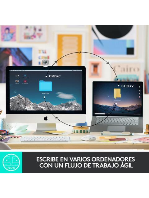 TECLADO LOGITECH MX KEYS MINI INALAMBRICO RF WIRELESS-BLUETOOTH BLANCO (ESPANOL) - Image 6