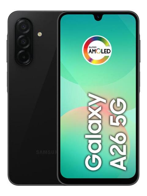 TELEFONO CELULAR SAMSUNG GALAXY A26 5G 256 GB 8 GB DE RAM CAMARA DE 50 MP IP67 PANTALLA SUPER AMOLED 6.7 NFC - NEGRO