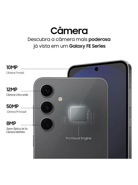 TELEFONO CELULAR SAMSUNG GALAXY S24 FE 5G 512 GB 8 GB DE RAM PANTALLA 6.7 CAMARA TRIPLE DE 50+12+8 MP CAMARA. PANEL FRONTAL DE 10 MEGAPIXELES GALAXY AI COLOR GRAFITO GRIS - Image 5