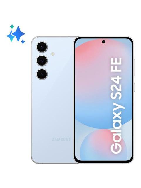 TELEFONO CELULAR SAMSUNG GALAXY S24 FE 5G 512 GB 8 GB DE RAM PANTALLA 6.7 CAMARA TRIPLE DE 50+12+8 MP CAMARA. PARTE FRONTAL DE 10 MP GALAXY AI BLUE