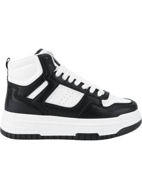 TENIS CASUAL BOTA PLATAFORMA BICOLOR BLANCO/NEGRO NEXT CO