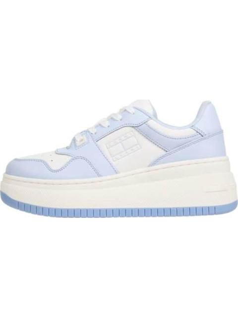 TENIS CASUAL TJW RETRO BASKET FLATFORM ESS BLANCO TOMMY HILFIGER