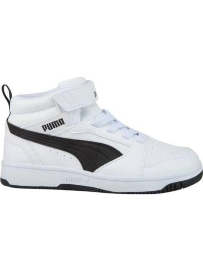 TENIS CASUAL URBANO PUMA REBOUND V6 MID AC BLANCO/NEGRO PUMA