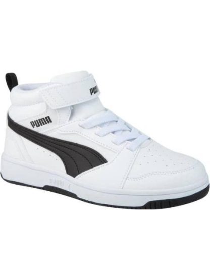 TENIS CASUAL URBANO PUMA REBOUND V6 MID AC BLANCO/NEGRO PUMA - Image 2