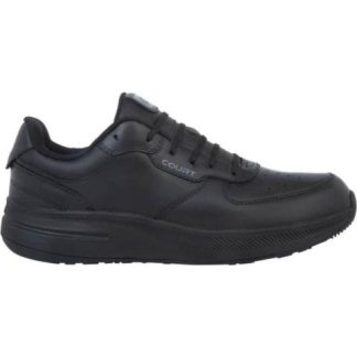 TENIS DEPORTIVO TRIPLE RECIO CONFORT DE PIEL NEGRO COURT