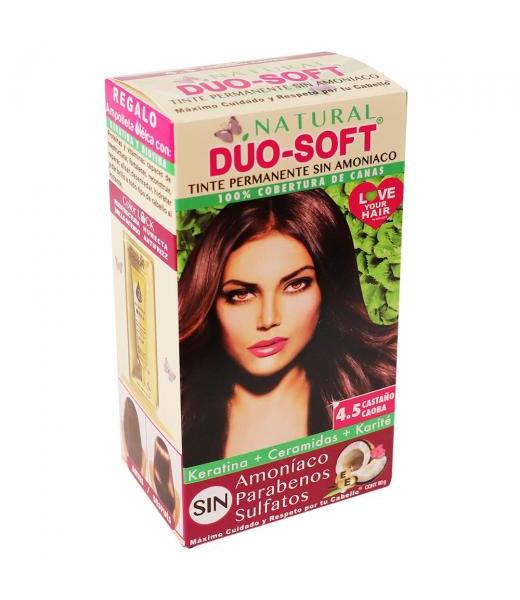 TINTE DUO SOFT AHORA SIN AMONIACO #4.5 CASTAÑO CAOBA 60GR. KENT COSMETICS