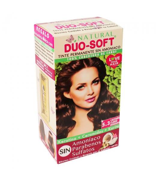 TINTE DUO SOFT AHORA SIN AMONIACO #5.3 CASTAÑO CLARO DORADO 60GR. KENT COSMETICS