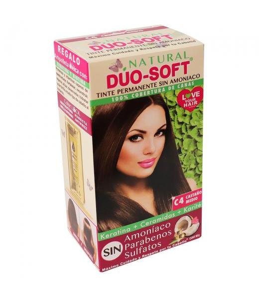 TINTE DUO SOFT AHORA SIN AMONIACO #C4 CASTAÑO MEDIO 60 GR. KENT COSMETICS