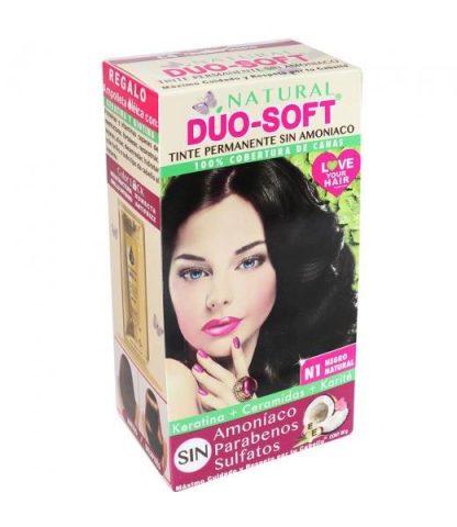 TINTE DUO SOFT AHORA SIN AMONIACO #N1 NEGRO NATURAL 60GR. KENT COSMETICS