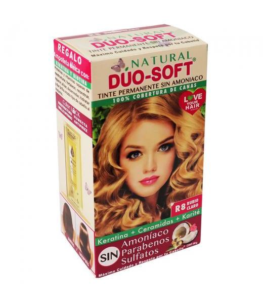 TINTE DUO SOFT AHORA SIN AMONIACO #R8 RUBIO CLARO 60GR. KENT COSMETICS