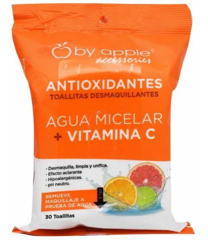 TOALLITA DESMAQUILLANTE CON AGUA MICELAR Y VITAMINA C 30 PZAS BY