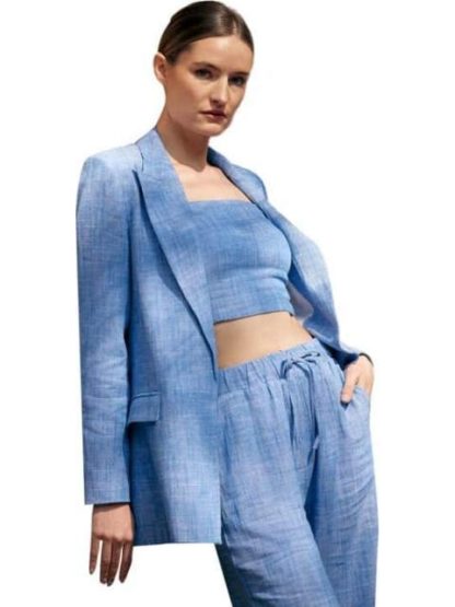 TOP DE LINO AZUL HOLLY LAND - Image 2