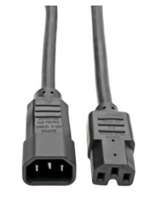 TRIPP LITE BY EATON CABLE DE PODER C14 COUPLER MACHO - C15 COUPLER HEMBRA 1.8 METROS NEGRO