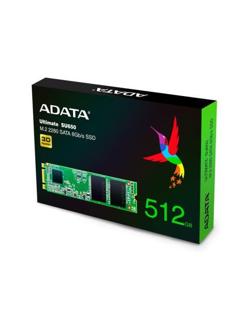 UNIDAD DE ESTADO SOLIDO ADATA ULTIMATE SU650 M.2 SATA 512GB 2280 ASU650NS38512GTC