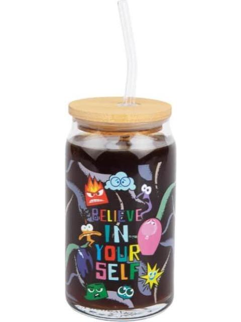 VASO DE VIDRIO CON TAPA INSIDE OUT MULTICOLOR INSIDE OUT 2