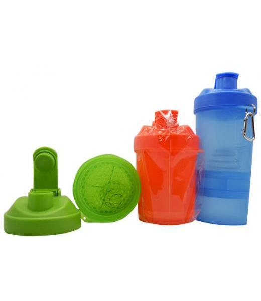 VASO SHAKER CON COMPARTIMENTOS VARIOS COLORES 450 ML ISARE