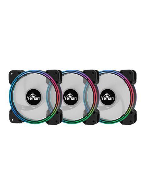 VENTILADOR YEYIAN TYPHOON LII MASTER ARGB LED 120MM 1300RPM NEGRO - 3 PIEZAS INCLUYE HUB-CONTROL-2 TIRAS LED - Image 3