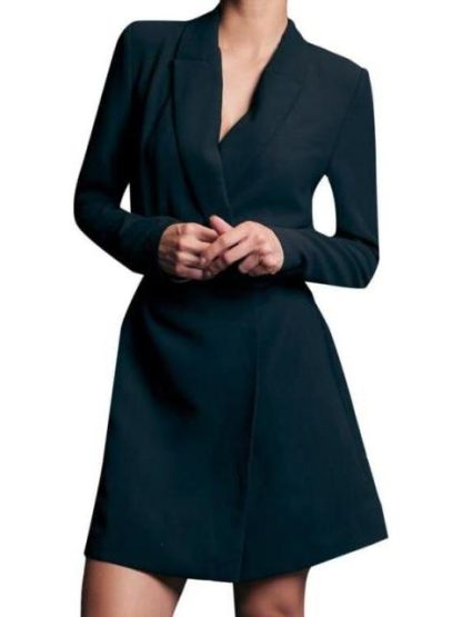 VESTIDO BLAZER CON CINTURON NEGRO HOLLY LAND - Image 5