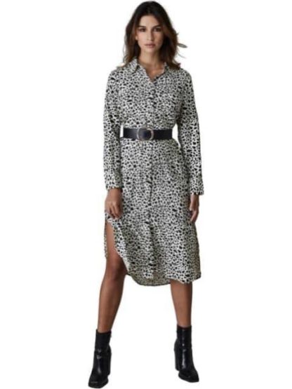 VESTIDO CAMISERO CON CINTURON ANIMAL PRINT HOLLY LAND