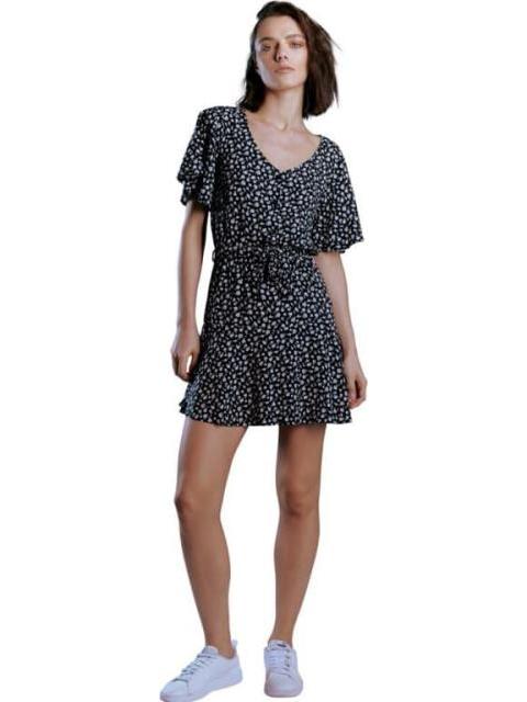 VESTIDO CORTO ESTAMPADO NEGRO HOLLY LAND