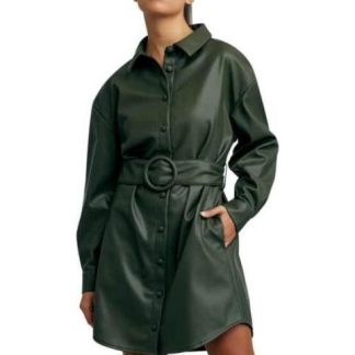 VESTIDO EFECTO PIEL VERDE HOLLY LAND