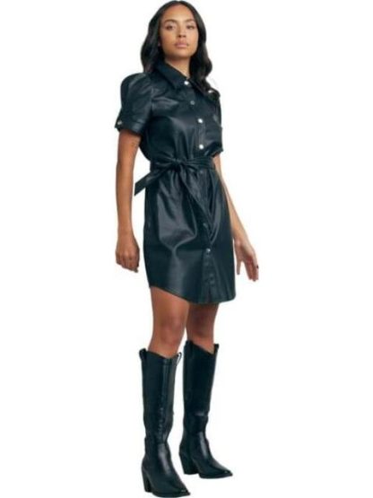 VESTIDO EFECTO PIEL NEGRO HOLLY LAND - Image 3