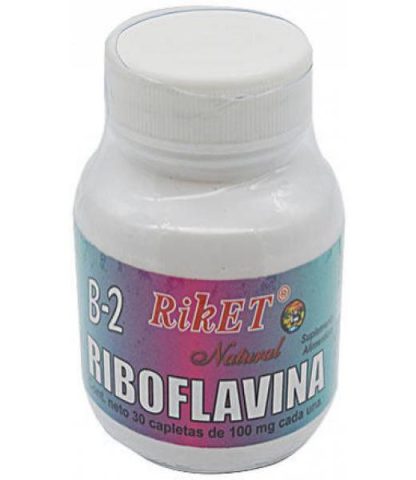 VITAMINA B2 RIBOFLAVINA 100 MG 30 CAP RIKET NATURAL