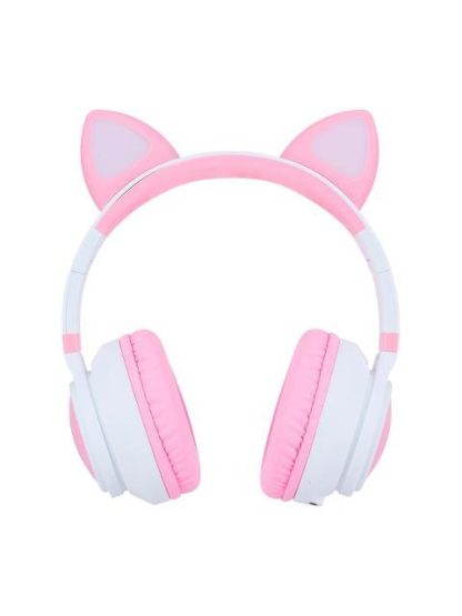 VORAGO AUDIFONOS CON MICROFONO RGB HPB-300-K BLUETOOTH-3.5M INALAMBRICO ROSA-BLANCO - Image 2