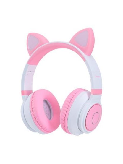 VORAGO AUDIFONOS CON MICROFONO RGB HPB-300-K BLUETOOTH-3.5M INALAMBRICO ROSA-BLANCO - Image 3