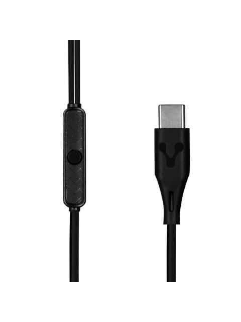 VORAGO AUDIFONOS INTRAURICULARES CON MICROFONO EP-306-BK ALAMBRICO 1.2 METROS USB-C NEGRO - Image 5