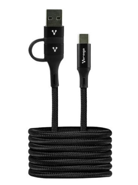 VORAGO CABLE USB A MACHO - USB C MACHO 1 METRO NEGRO
