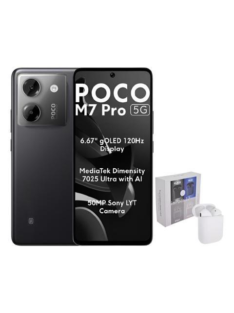 XIAOMI POCO M7 PRO 5G DUAL 256GB 8RAM BLACK + AIRPODS GENERICOS