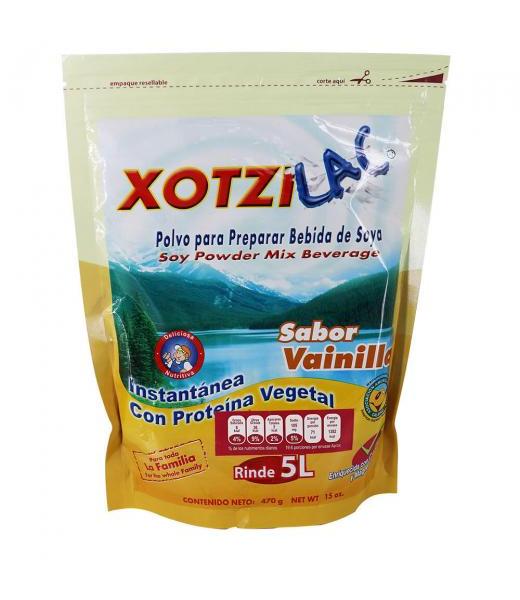 XOTZILAC VAINILLA 470 GR. POLVO PARA PREPARAR BEBIDA DE SOYA FIBRA XOTZIL