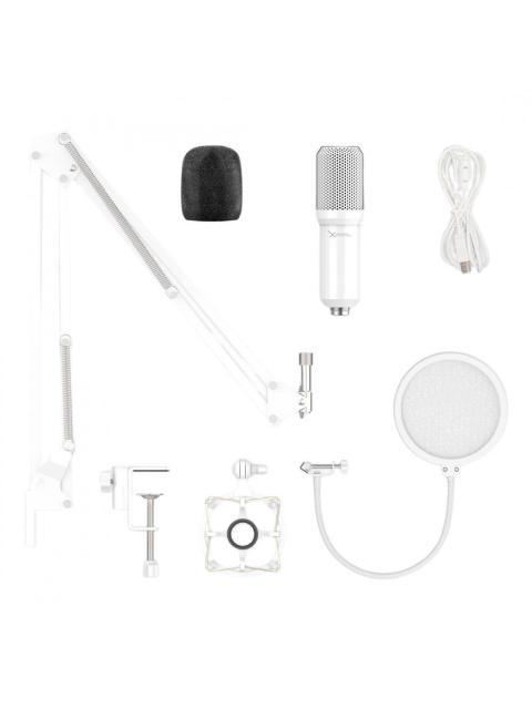 XZEAL KIT MICROFONO XZ-260 ALAMBRICO USB BLANCO - INCLUYE SOPORTE DE BRAZO Y FILTRO ANTI-POP - Image 3