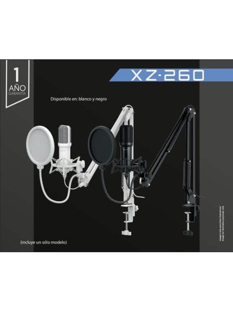 XZEAL KIT MICROFONO XZ-260 ALAMBRICO USB BLANCO - INCLUYE SOPORTE DE BRAZO Y FILTRO ANTI-POP - Image 4
