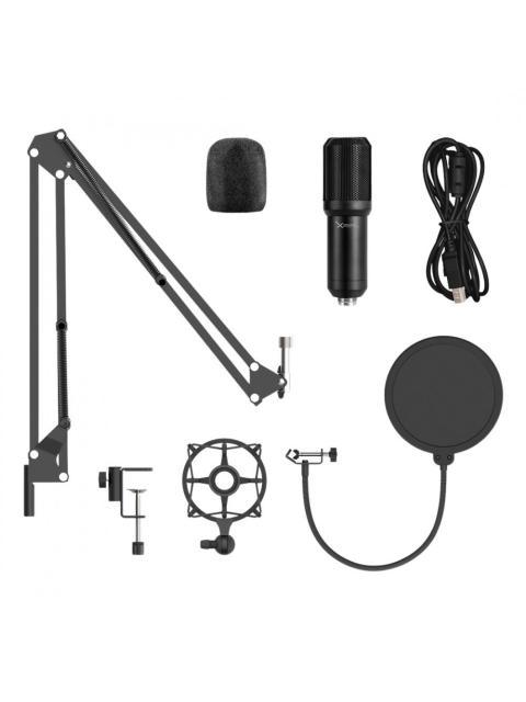 XZEAL KIT MICROFONO XZ-260 ALAMBRICO USB NEGRO - INCLUYE SOPORTE DE BRAZO Y FILTRO ANTI-POP - Image 3