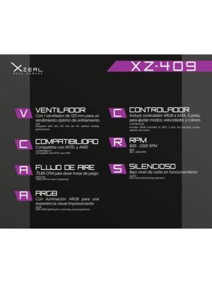 XZEAL XZ409 ENFRIAMIENTO LIQUIDO PARA CPU 1X 120MM 800 - 2200RPM - ¡COMPRA Y RECIBE $50 DE SALDO DE REGALO EN TU PROXIMA COMPRA! - Image 6