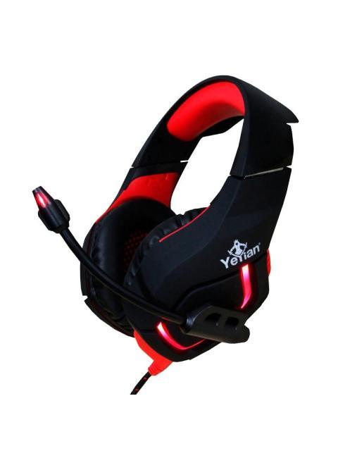YEYIAN AUDIFONOS GAMER WICKED SERIE 3000 ALAMBRICO 2.2 METROS USB NEGRO-ROJO