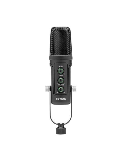 YEYIAN KIT MICROFONO CONDENSADOR YSA-UCHQ-01 ALAMBRICO USB NEGRO - INCLUYE SOPORTE DE BRAZO SOPORTE DE ESCRITORIO FILTRO POP Y CABLE USB A-B