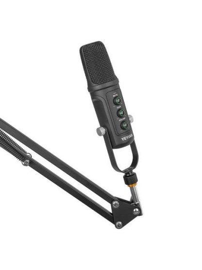 YEYIAN KIT MICROFONO CONDENSADOR YSA-UCHQ-01 ALAMBRICO USB NEGRO - INCLUYE SOPORTE DE BRAZO SOPORTE DE ESCRITORIO FILTRO POP Y CABLE USB A-B - Image 4