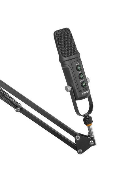 YEYIAN KIT MICROFONO CONDENSADOR YSA-UCHQ-01 ALAMBRICO USB NEGRO - INCLUYE SOPORTE DE BRAZO SOPORTE DE ESCRITORIO FILTRO POP Y CABLE USB A-B - Image 4