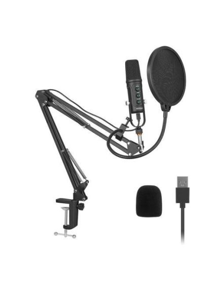 YEYIAN KIT MICROFONO CONDENSADOR YSA-UCHQ-01 ALAMBRICO USB NEGRO - INCLUYE SOPORTE DE BRAZO SOPORTE DE ESCRITORIO FILTRO POP Y CABLE USB A-B - Image 5