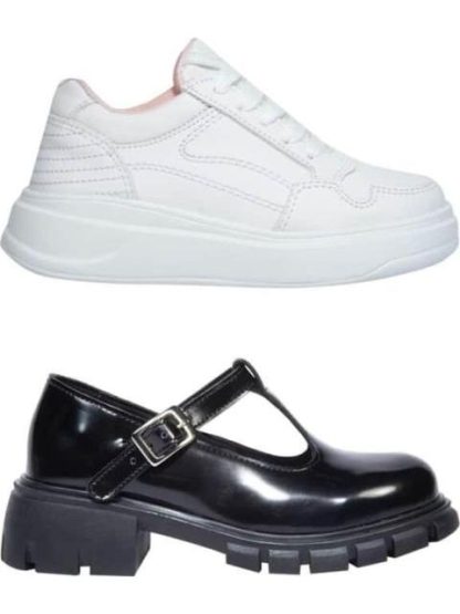 ZAPATO Y TENIS ESCOLAR BLANCO/NEGRO MIRAGE
