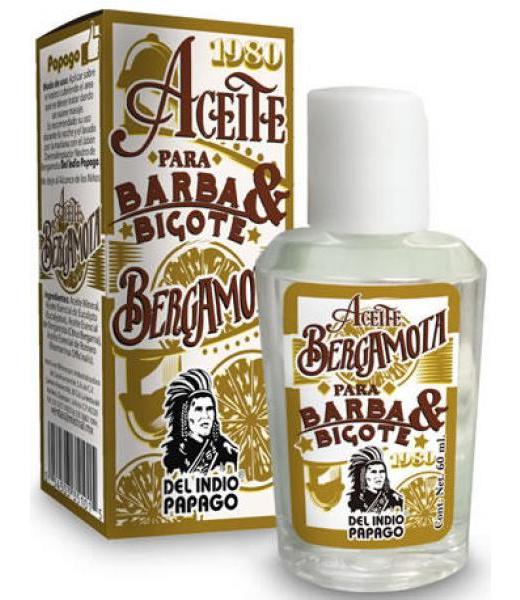 ACEITE DE BERGAMOTA PARA BARBA Y BIGOTE 60 ML DEL INDIO PAPAGO