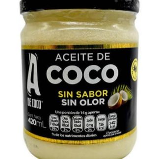 ACEITE DE COCO SIN OLOR Y SIN SABOR 420 ML A DE COCO