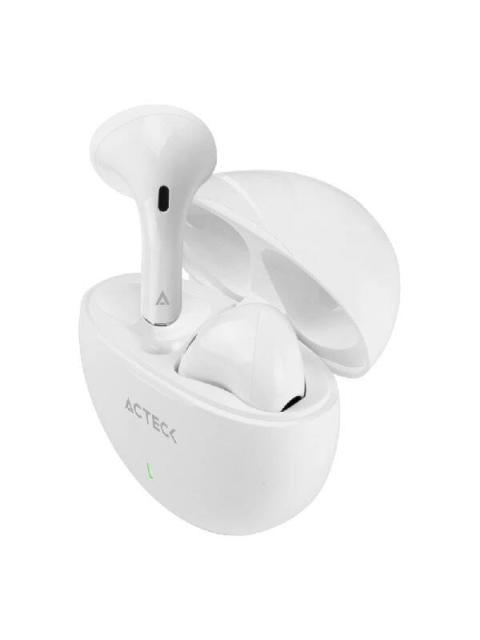 ACTECK AUDIFONOS INTRAURICULARES CON MICROFONO EP230 INALAMBRICO BLUETOOTH USB BLANCO