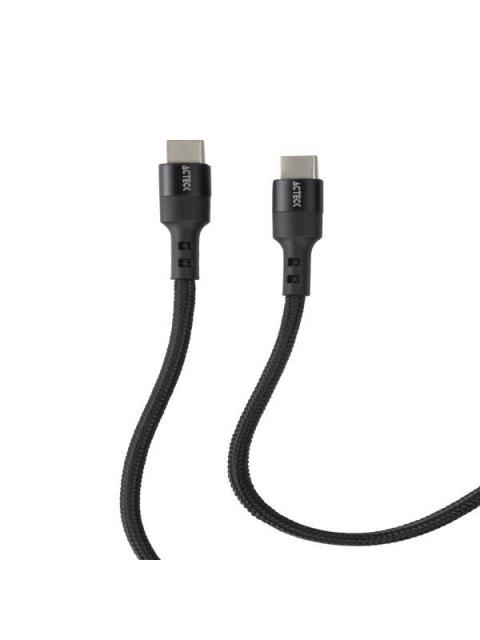 ACTECK CABLE USB C MACHO - USB C MACHO 1.80 METROS NEGRO