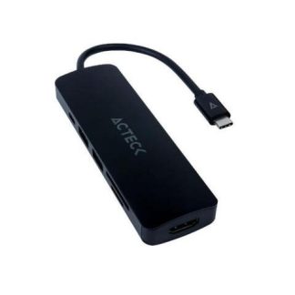 ACTECK HUB USB C 3.2 MACHO - 1X USB A 3.0 1X USB A 2.0 1X SD 1X HDMI NEGRO