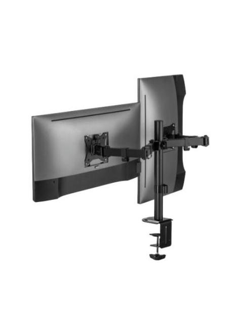ACTECK SOPORTE DE ESCRITORIO PARA 2 MONITORES HASTA 9KG NEGRO